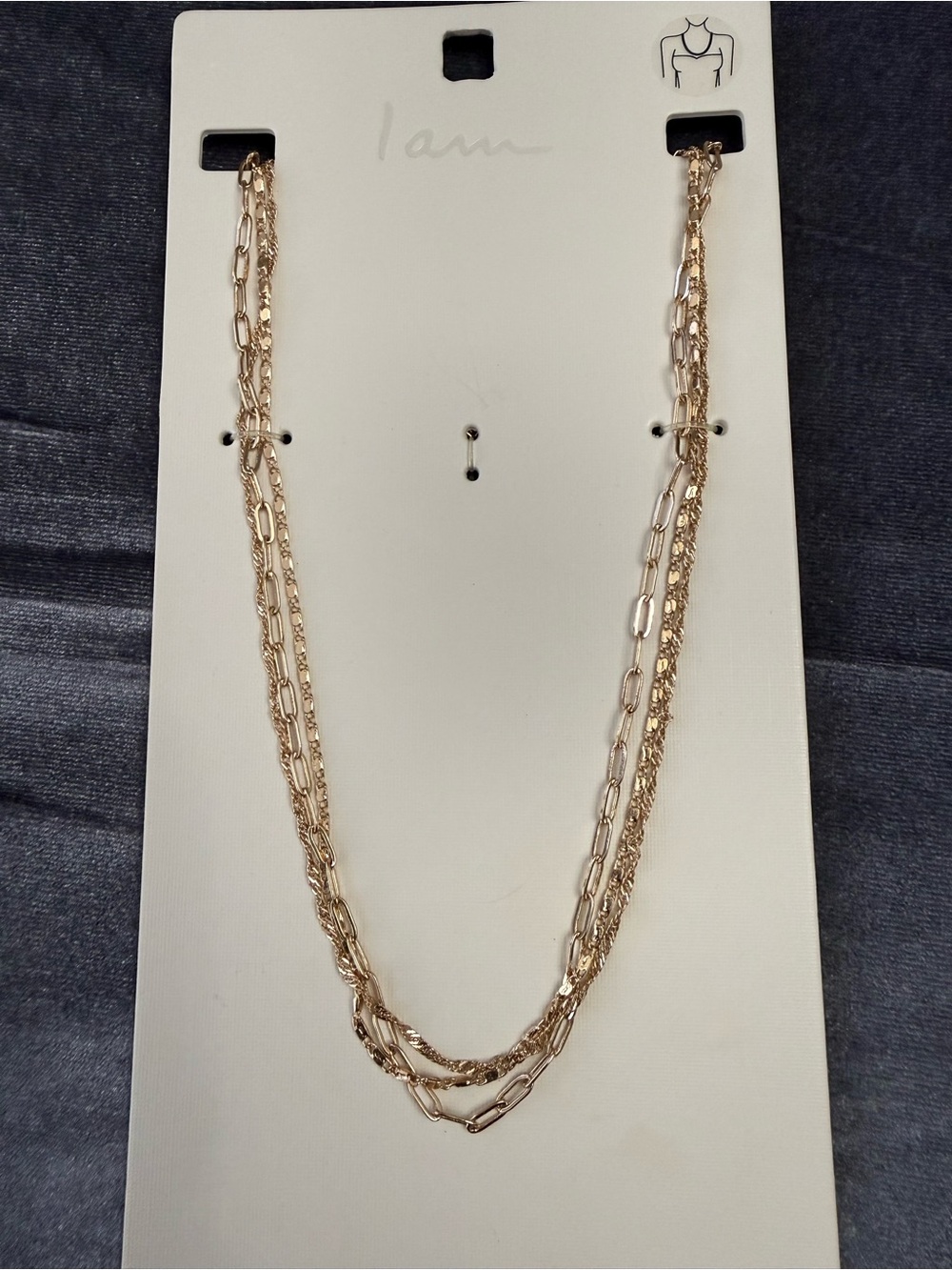 I.AM.GIA Gold Layered Paperclip & Rope Necklace - Picture 2 of 3